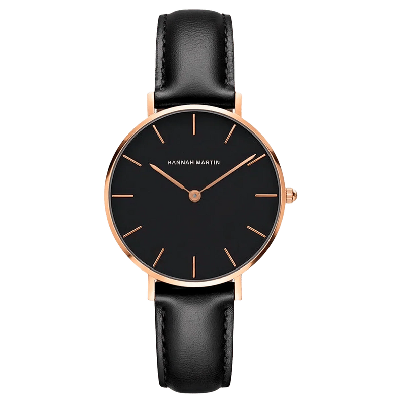 Reloj Mujer Negro y Rosé Gold Belfast 36mm - Hannah Martin