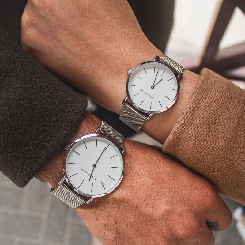 Conjunto de Relojes para Pareja Pack Norwich Blanco – Masculino y Femenino
