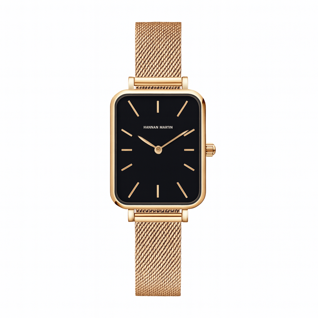 Reloj Mujer Negro y Rosé Gold Vindemia