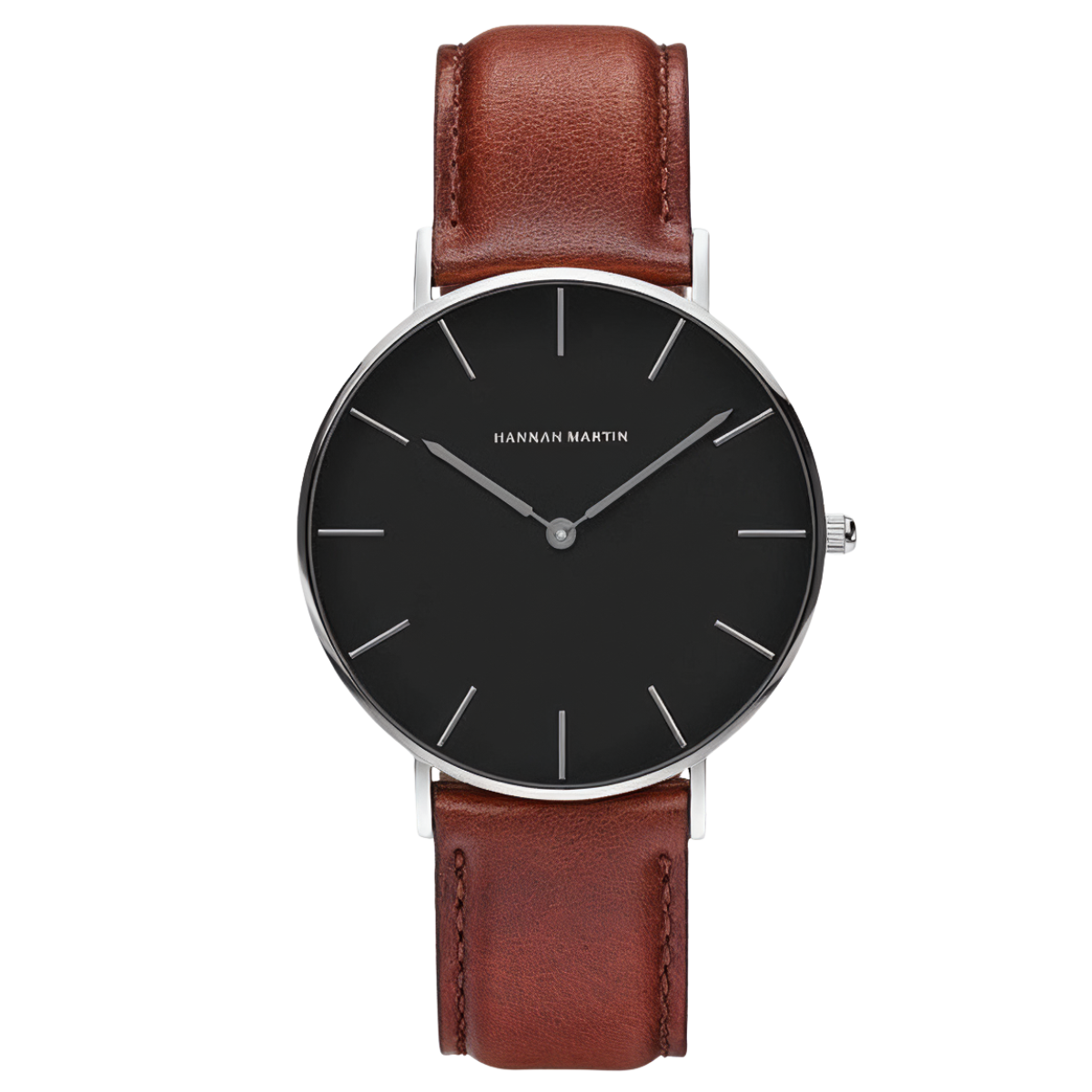 Reloj Hombre Glasgow Plateado y Negro 40mm