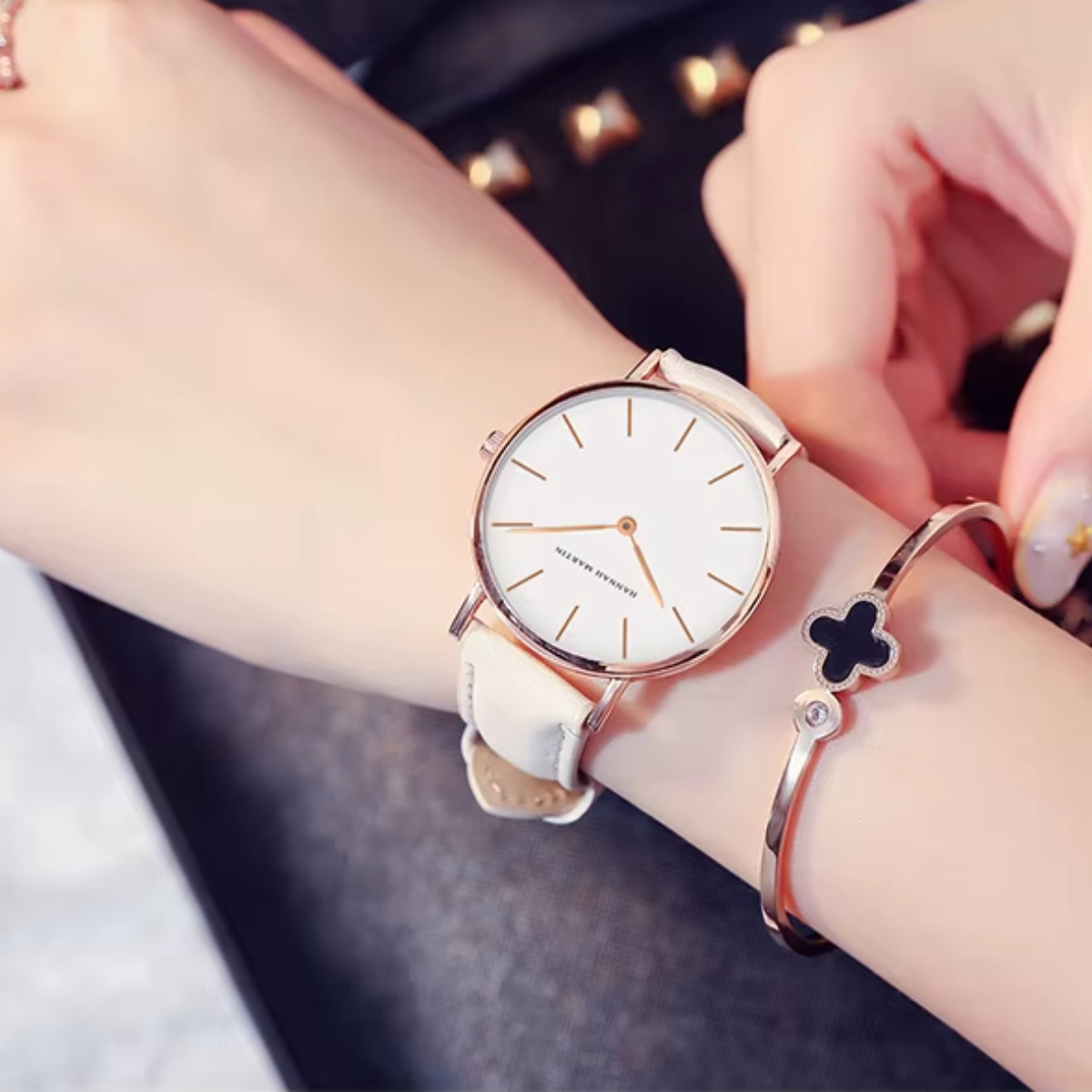 Reloj Mujer Beige y Rosé Gold Cardiff 36mm