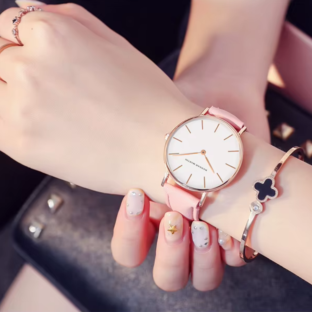 Reloj Mujer Rosa y Rosé Gold Cardiff 36mm