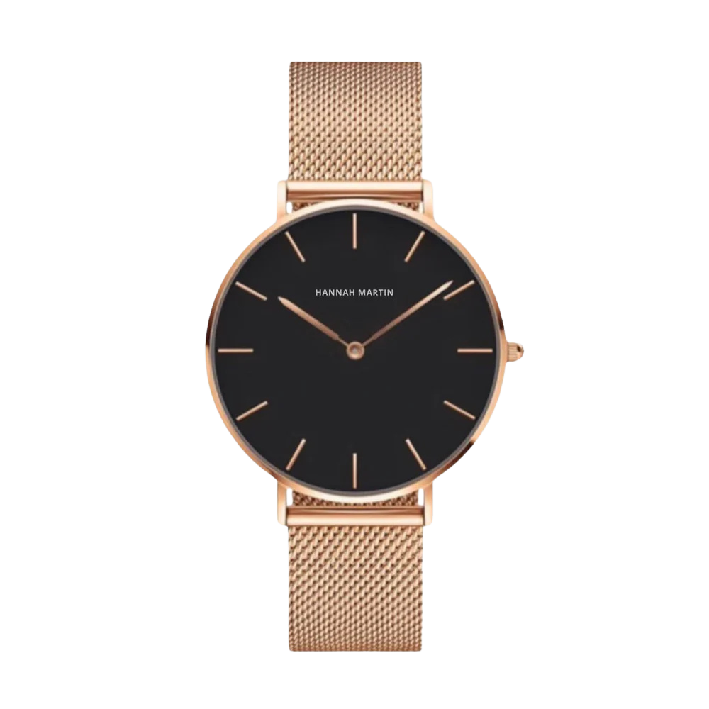 Reloj Femenino Negro y Rosé Gold  Dover 36mm