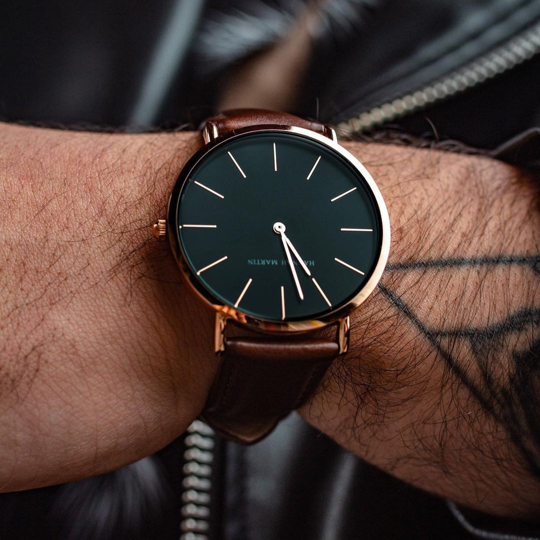 Reloj Hombre Glasgow Dorado y Negro 40mm