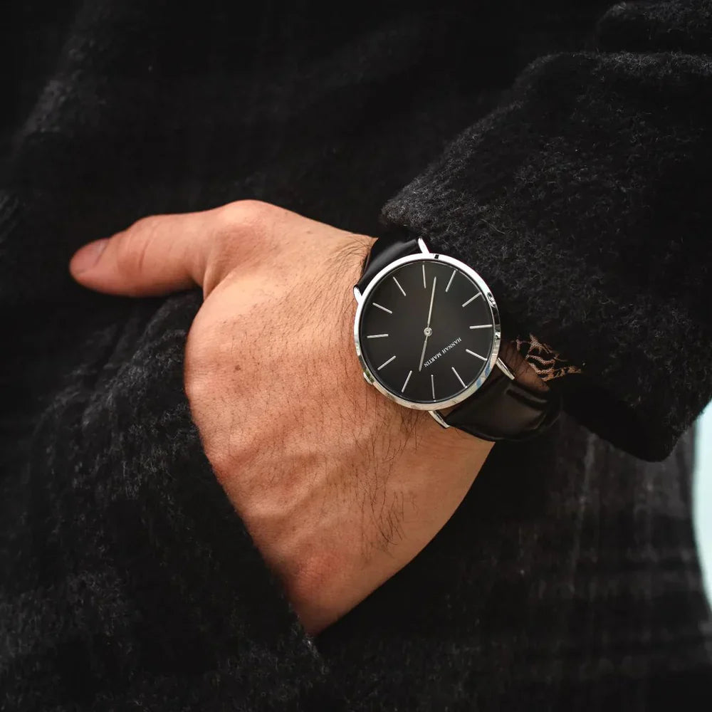 Reloj Hombre York Negro y Plateado 40mm