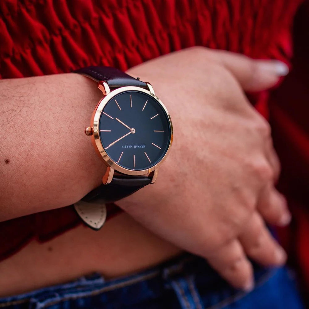 Reloj Mujer Negro y Rosé Gold Cornwall 36mm