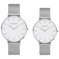 Conjunto de Relojes para Pareja Pack Norwich Blanco – Masculino y Femenino - Hannah Martin