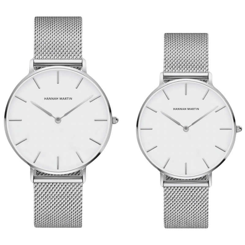 Conjunto de Relojes para Pareja Pack Norwich Blanco – Masculino y Femenino - Hannah Martin