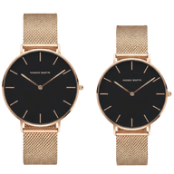 Conjunto de Relojes para Pareja Pack Norwich Negro – Masculino y Femenino - Hannah Martin
