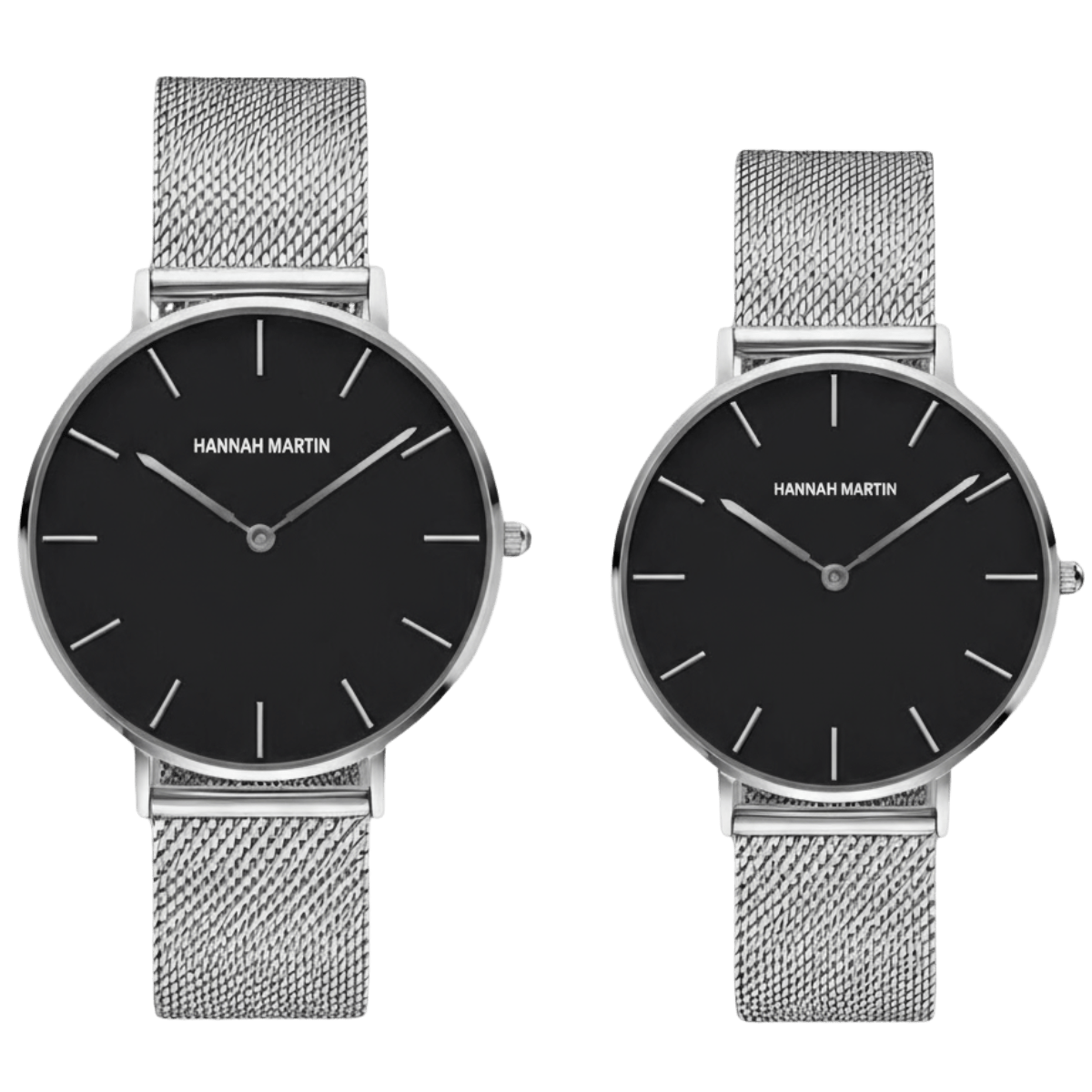 Conjunto de Relojes para Pareja Pack Norwich Negro – Masculino y Femenino - Hannah Martin