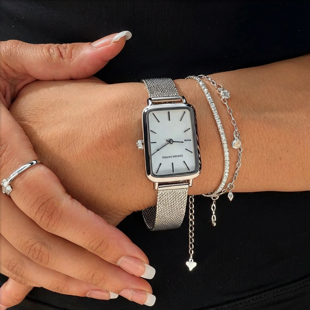 Reloj Mujer Blanco y Plata Vindemia