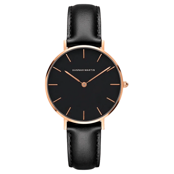 Reloj Mujer Negro y Rosé Gold Belfast 36mm - Hannah Martin